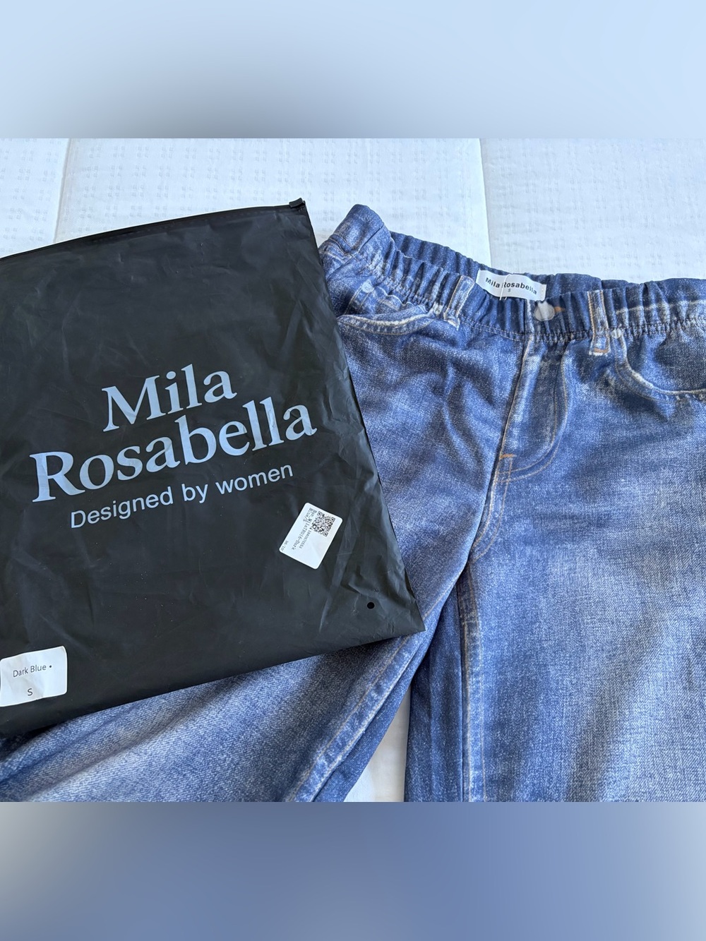 NWT Mila Rosabella Sweat Pant Mid Rise Loose Fit Faux Jeans